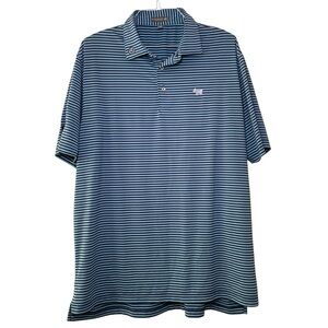 Peter Millar Polo Shirt Scotty Cameron Dog Summer Comfort Mens XL Striped Blue